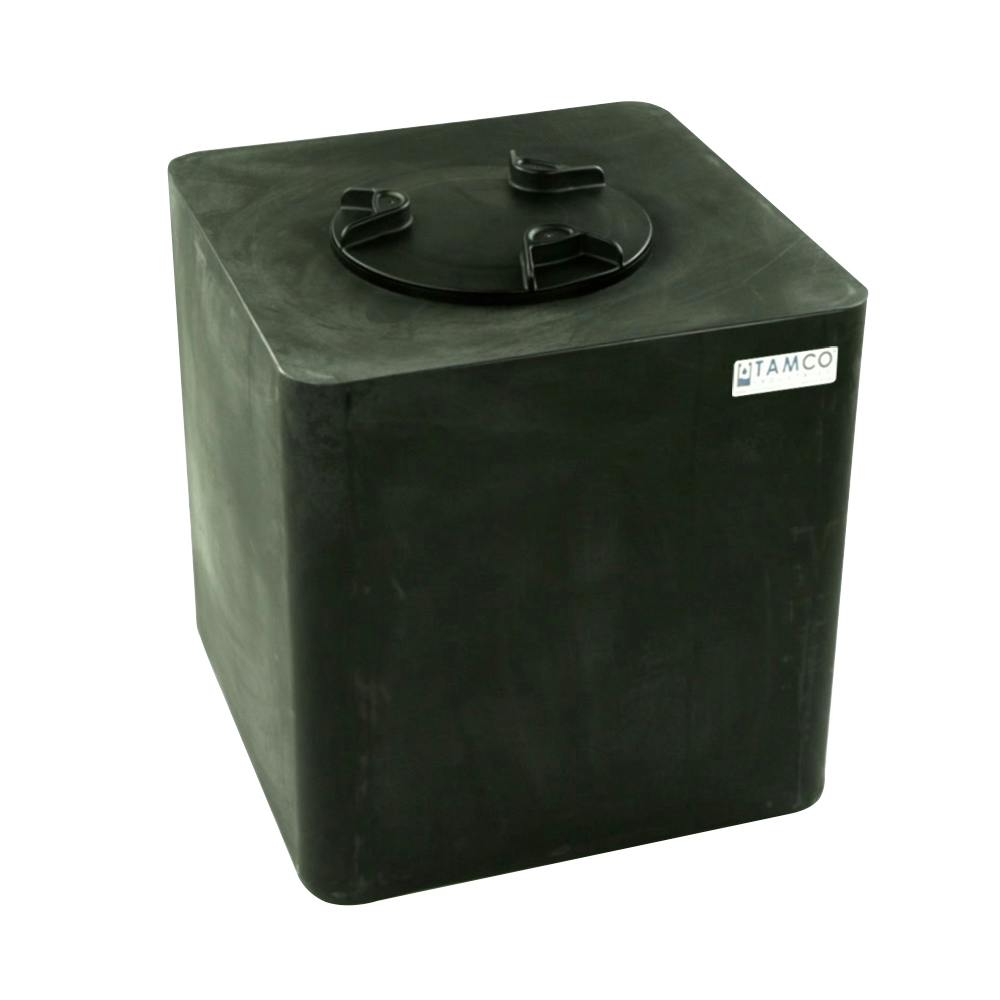 25 Gallon Black LLDPE Square Utility Tamco® Tank with 8" Lid - 18" L x 18" W x 19" Hgt.