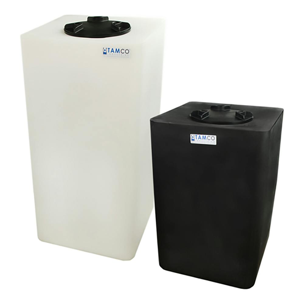 20 Gallon Blue LLDPE Square Utility Tamco® Tank with 5-1/2" Lid & 3/4" FNPT Fitting - 11-1/2" L x 11-1/2" W x 35" Hgt.