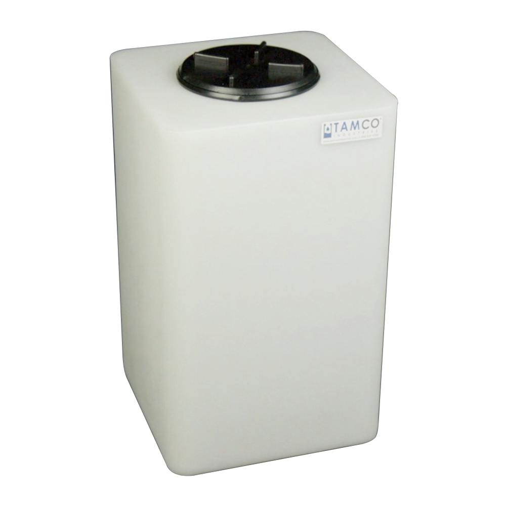 10 Gallon Natural LLDPE Square Utility Tamco® Tank with 5-1/2" Lid - 11-1/2" L x 11-1/2" W x 20" Hgt.