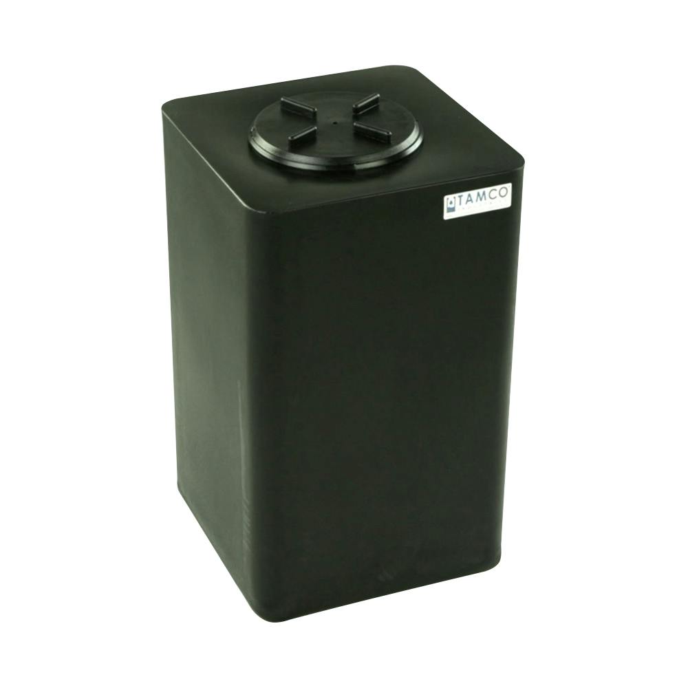 10 Gallon Black LLDPE Square Utility Tamco® Tank with 5-1/2" Lid - 11-1/2" L x 11-1/2" W x 20" Hgt.