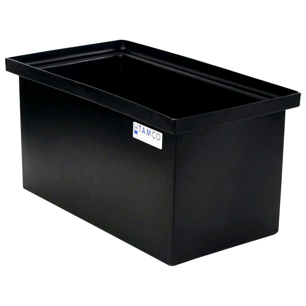 15 Gallon Black LLDPE Rectangular Tamco® Heavy-Duty Tank with Internal Flange - 24" L x 12" W x 12" Hgt. (Cover Sold Separately)