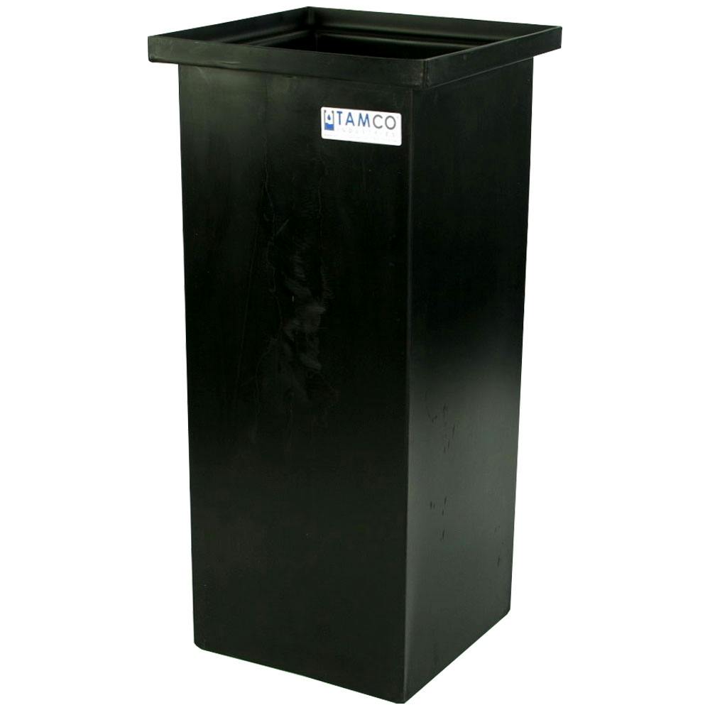 18 Gallon Black LLDPE Rectangular Tamco® Heavy-Duty Tank with Internal Flange - 12" L x 12" W x 30" Hgt. (Cover Sold Separately)