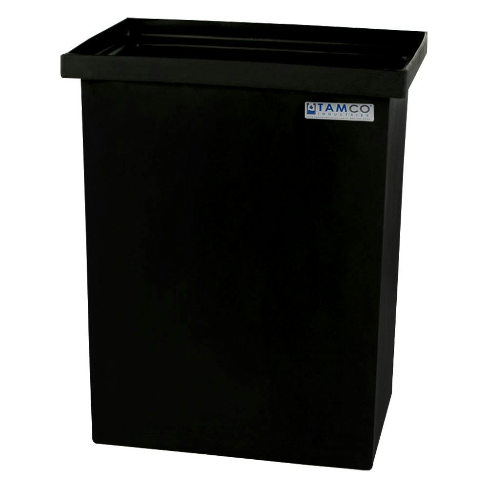 20 Gallon Black LLDPE Rectangular Tamco® Heavy-Duty Tank with Internal Flange - 18" L x 12" W x 24" Hgt. (Cover Sold Separately)