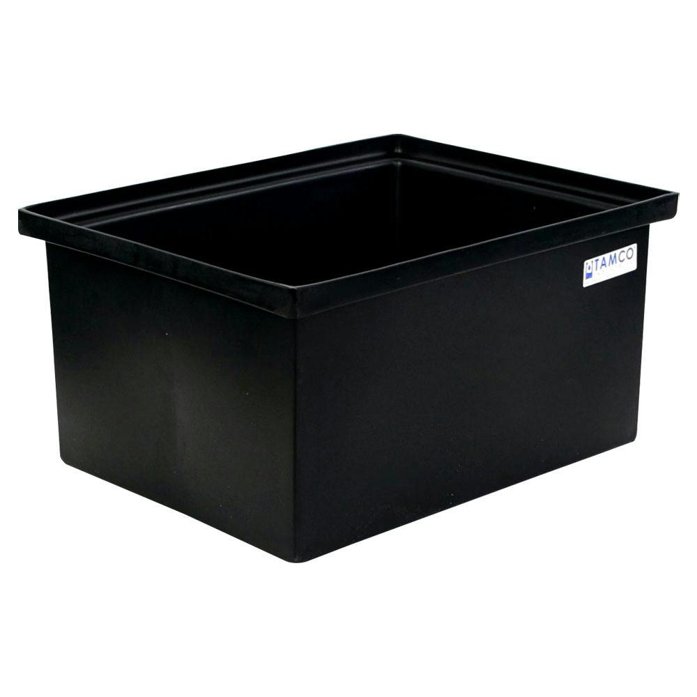 22 Gallon Black LLDPE Rectangular Tamco® Heavy-Duty Tank with Internal Flange - 24" L x 18" W x 12" Hgt. (Cover Sold Separately)