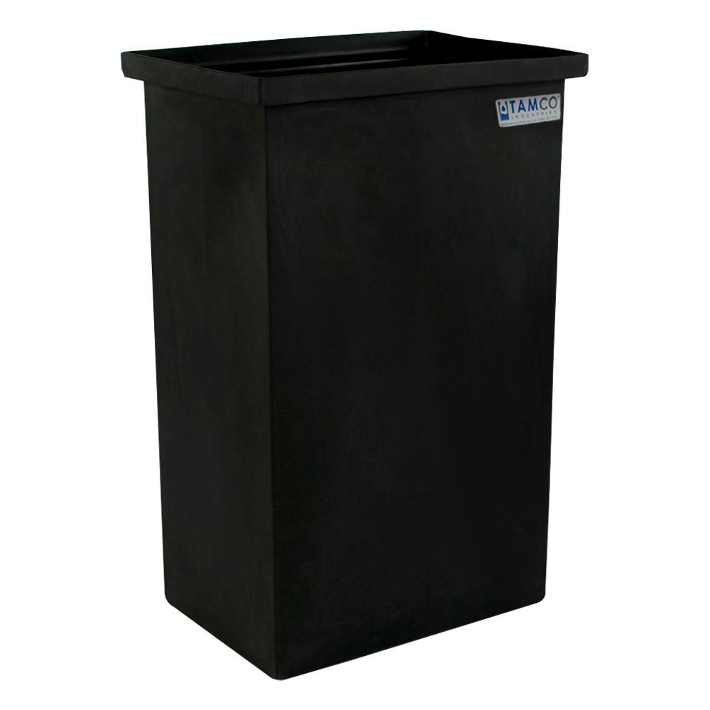 27 Gallon Black LLDPE Rectangular Tamco® Heavy-Duty Tank with Internal Flange - 18" L x 12" W x 30" Hgt. (Cover Sold Separately)