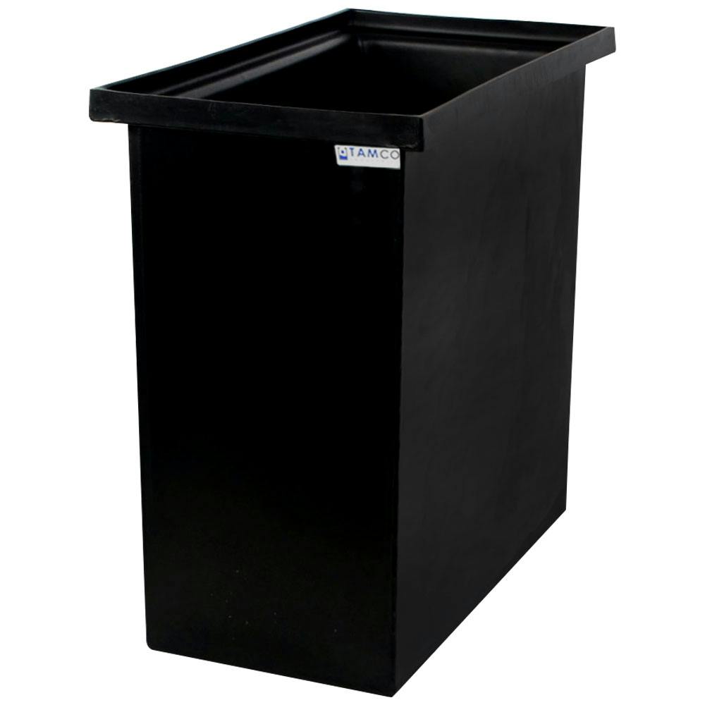 30 Gallon Black LLDPE Rectangular Tamco® Heavy-Duty Tank with Internal Flange - 24" L x 12" W x 24" Hgt. (Cover Sold Separately)
