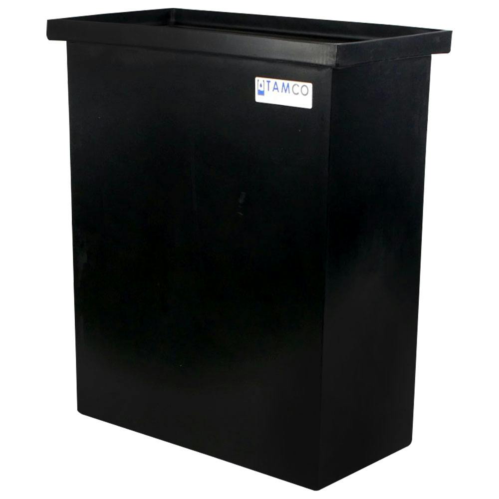 37 Gallon Black LLDPE Rectangular Tamco® Heavy-Duty Tank with Internal Flange - 24" L x 12" W x 30" Hgt. (Cover Sold Separately)