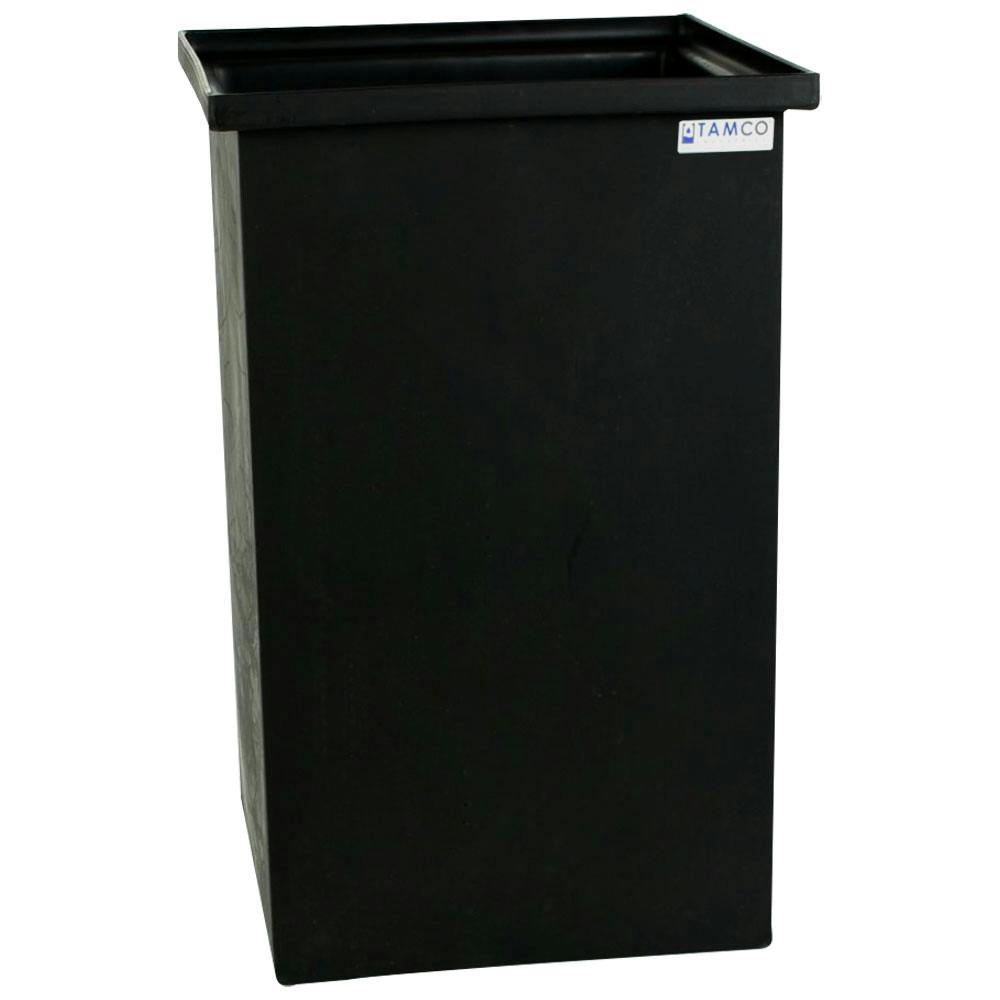 43 Gallon Black LLDPE Rectangular Tamco® Heavy-Duty Tank with Internal Flange - 18" L x 18" W x 30" Hgt. (Cover Sold Separately)