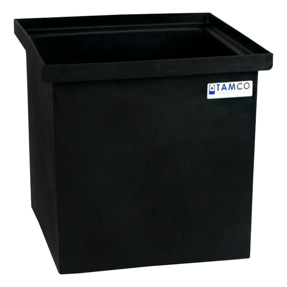 44 Gallon Black LLDPE Rectangular Tamco® Heavy-Duty Tank with Internal Flange - 24" L x 18" W x 24" Hgt. (Cover Sold Separately)