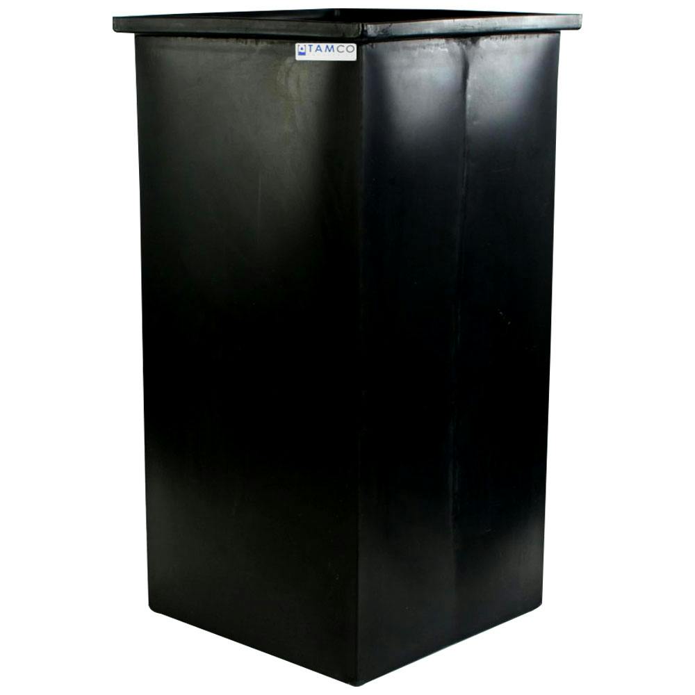 51 Gallon Black LLDPE Rectangular Tamco® Heavy-Duty Tank with Internal Flange - 18" L x 18" W x 36" Hgt. (Cover Sold Separately)