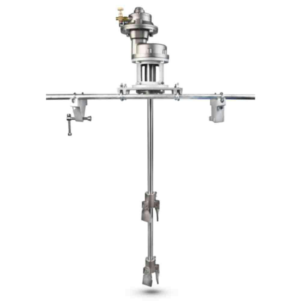 1 HP Air Motor, Direct Drive Tote Mount Mixer with 5/8" Dia. x 36" L Shaft & (2) 5" Blades