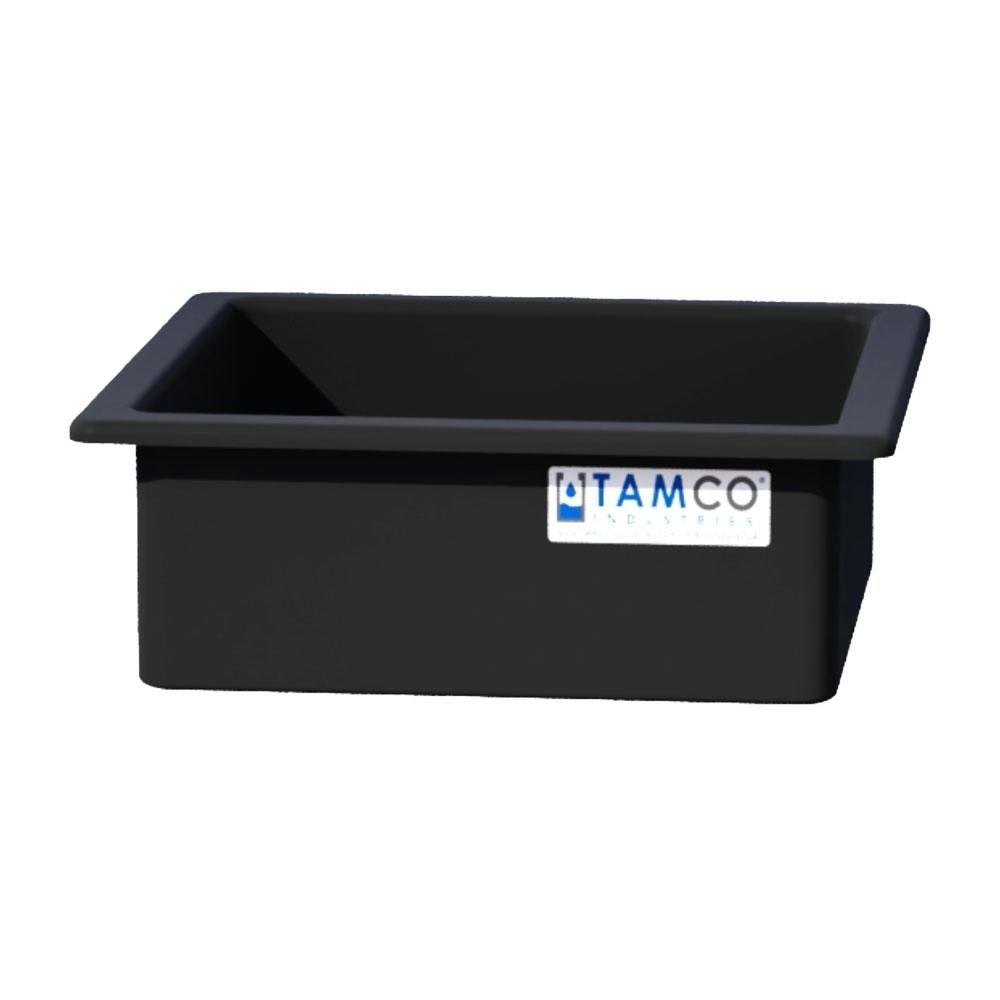 46 Gallon Black LLDPE Rectangular Tamco® Heavy-Duty Tank with External Flange - 30" L x 30" W x 12" Hgt. (Cover Sold Separately)