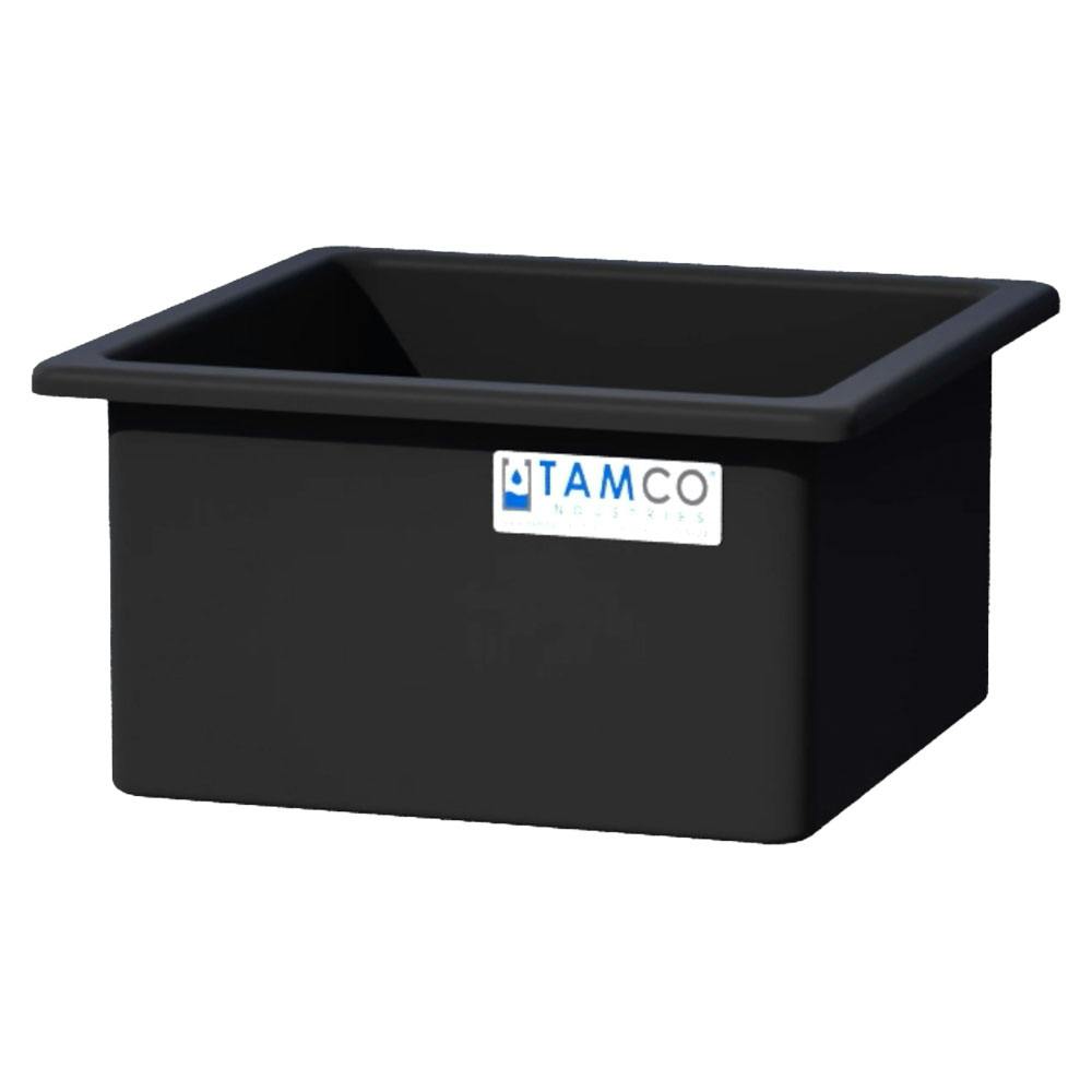 69 Gallon Black LLDPE Rectangular Tamco® Heavy-Duty Tank with External Flange - 30" L x 30" W x 18" Hgt. (Cover Sold Separately)