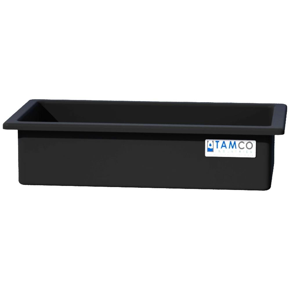 50 Gallon Black LLDPE Rectangular Tamco® Heavy-Duty Tank with External Flange - 48" L x 24" W x 12" Hgt. (Cover Sold Separately)