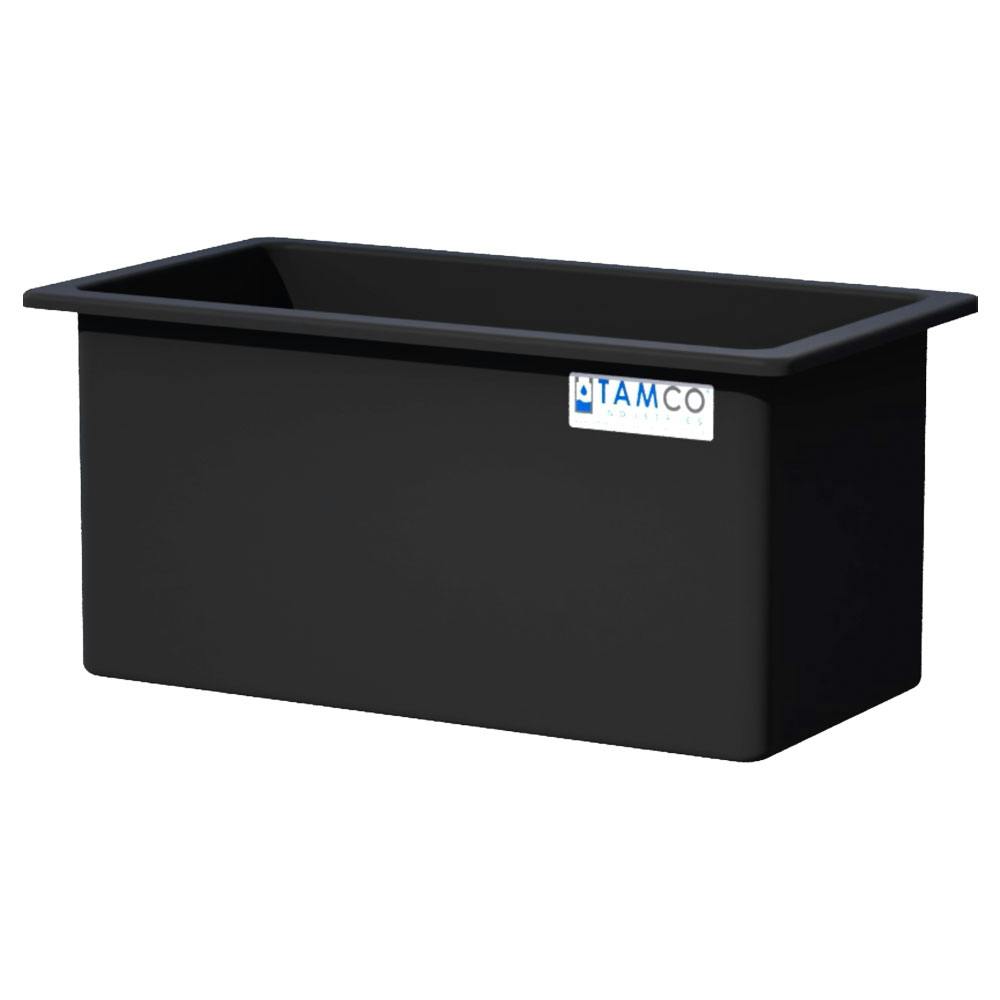 105 Gallon Black LLDPE Rectangular Tamco® Heavy-Duty Tank with External Flange - 48" L x 24" W x 24" Hgt. (Cover Sold Separately)