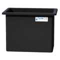112 Gallon Black LLDPE Rectangular Tamco® Heavy-Duty Tank with External Flange & 2" Polypropylene Bulkhead Fitting - 36" L x 24" W x 30" Hgt. (Cover Sold Separately)