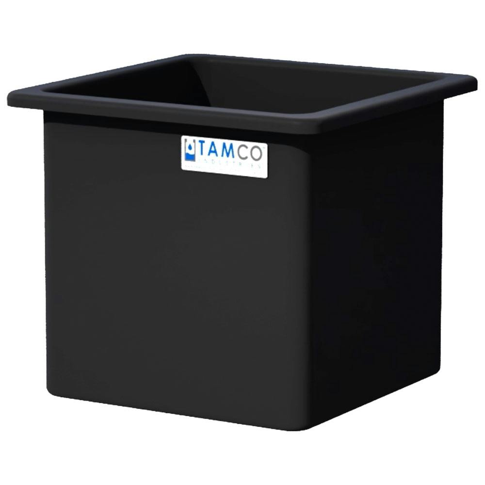 115 Gallon Black LLDPE Rectangular Tamco® Heavy-Duty Tank with External Flange - 30" L x 30" W x 30" Hgt. (Cover Sold Separately)
