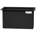 135 Gallon Black LLDPE Rectangular Tamco® Heavy-Duty Tank with External Flange & 2" Polypropylene Bulkhead Fitting - 48" L x 24" W x 30" Hgt. (Cover Sold Separately)