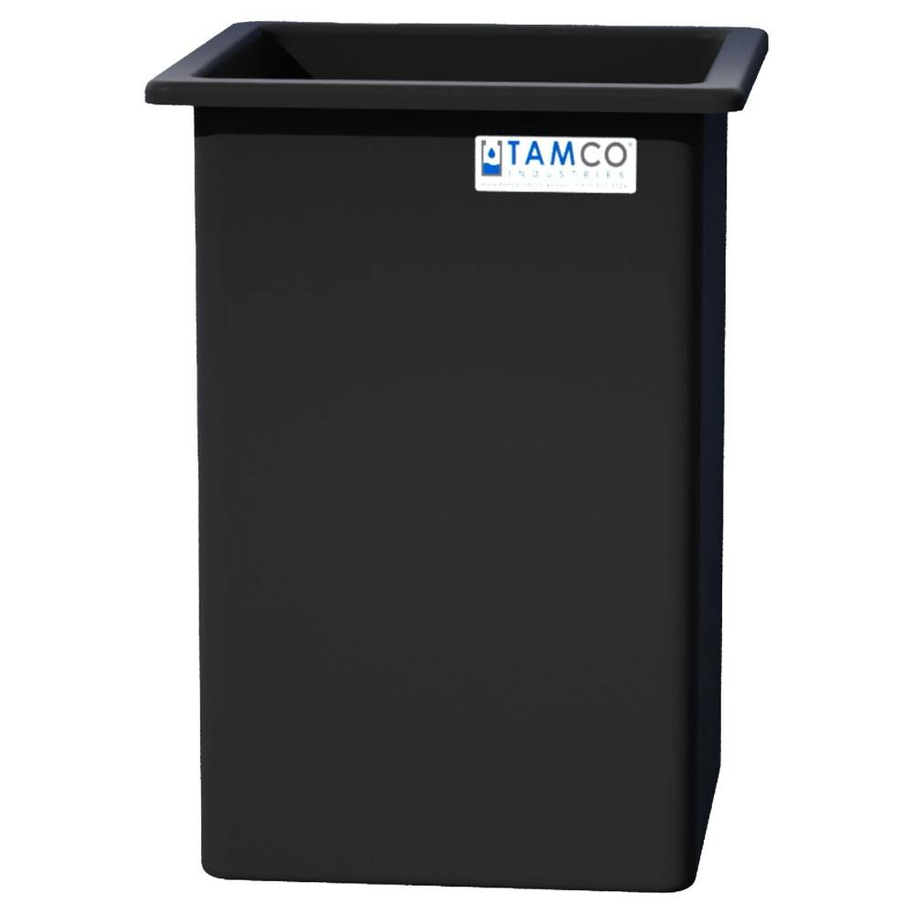 184 Gallon Black LLDPE Rectangular Tamco® Heavy-Duty Tank with External Flange - 30" L x 30" W x 48" Hgt. (Cover Sold Separately)