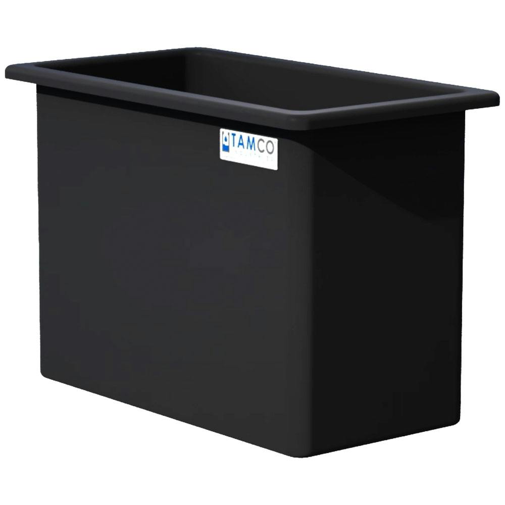 160 Gallon Black LLDPE Rectangular Tamco® Heavy-Duty Tank with External Flange - 48" L x 24" W x 36" Hgt. (Cover Sold Separately)