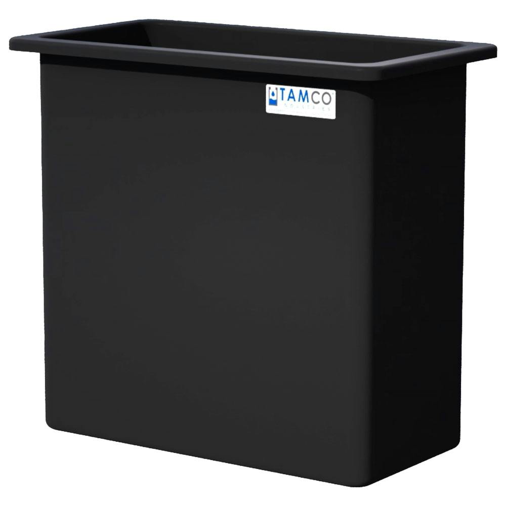 220 Gallon Black LLDPE Rectangular Tamco® Heavy-Duty Tank with External Flange - 48" L x 24" W x 48" Hgt. (Cover Sold Separately)