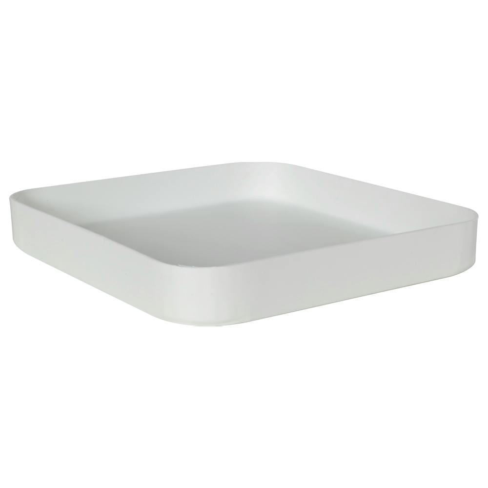11-1/2" L x 11-1/2" W x 1-1/4" Hgt. White Tamco® Curved Corner Tray