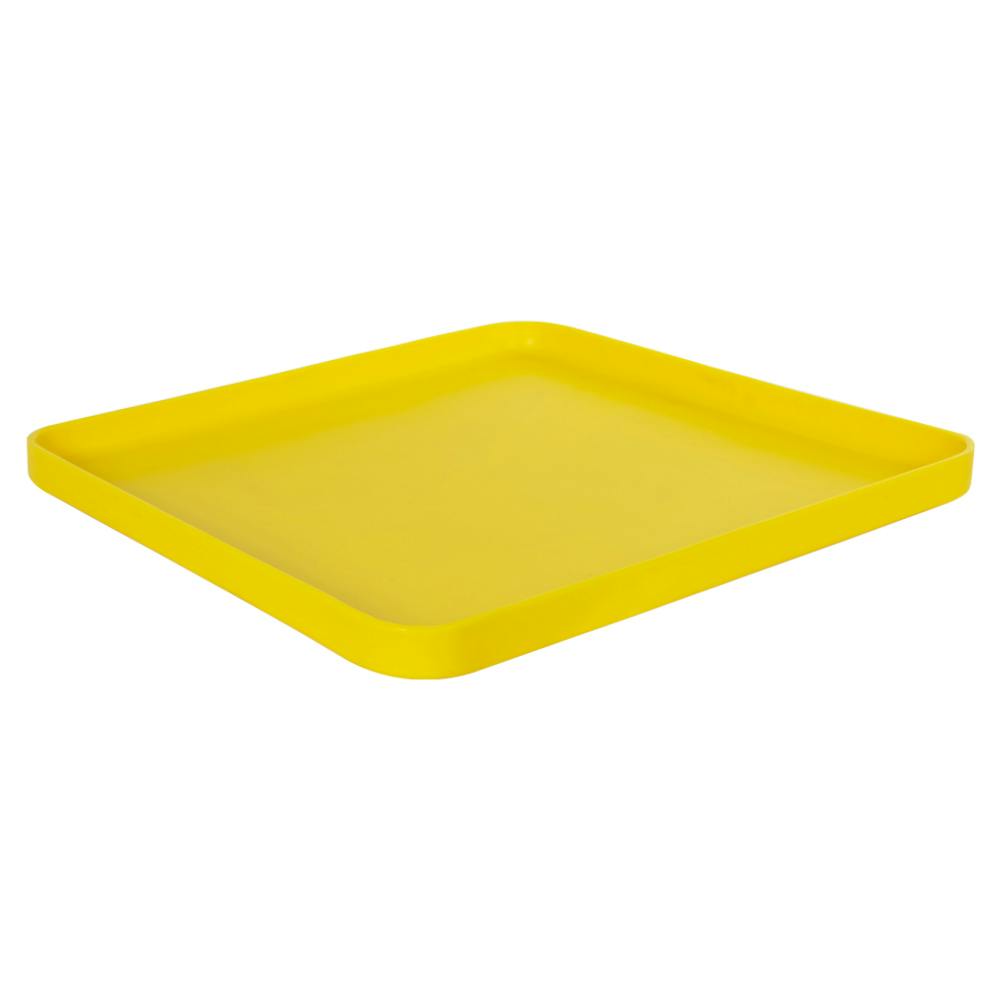 18-1/2" L x 18-1/2" W x 1-1/2" Hgt. Yellow Tamco® Curved Corner Tray