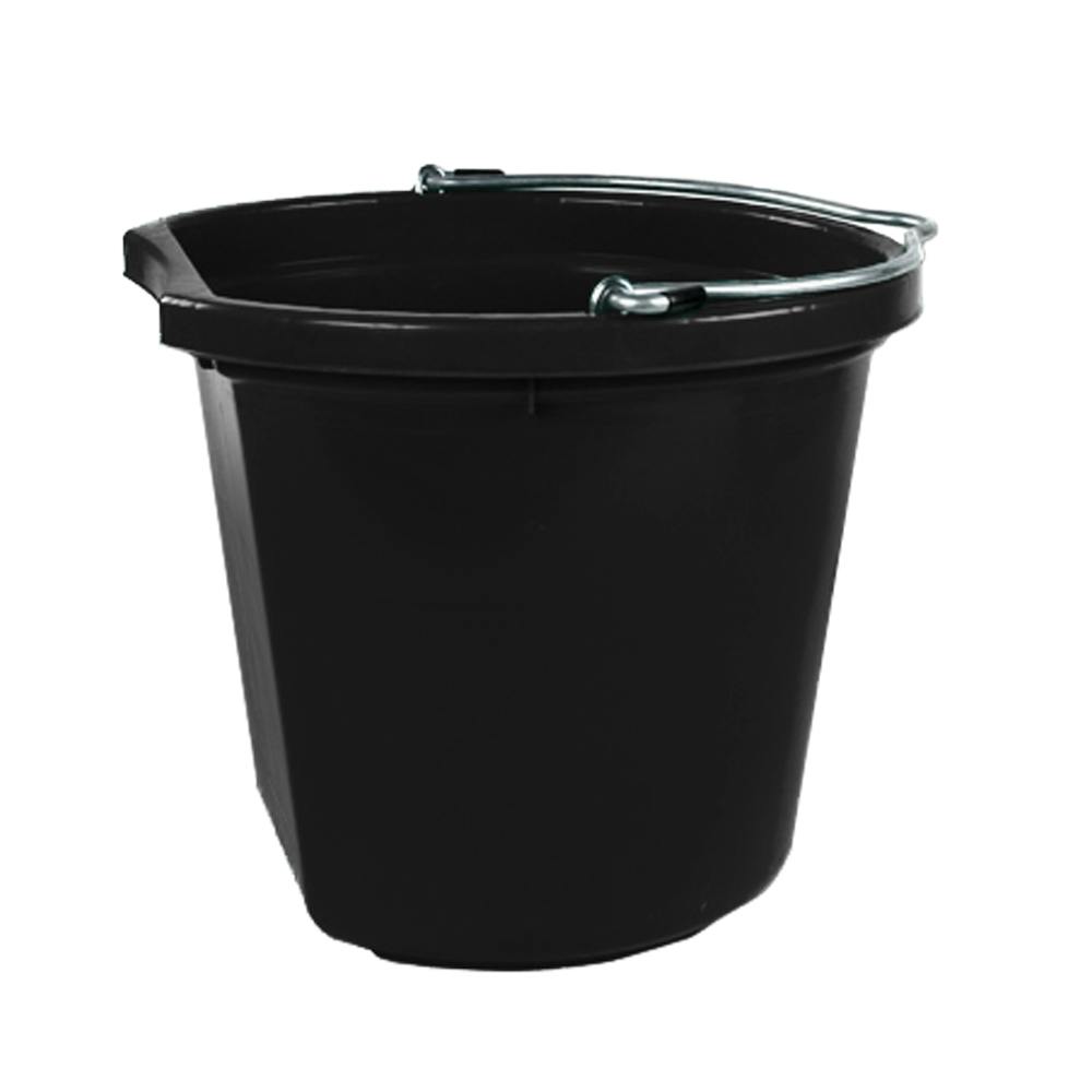 20 Quart Black Flat Back Bucket