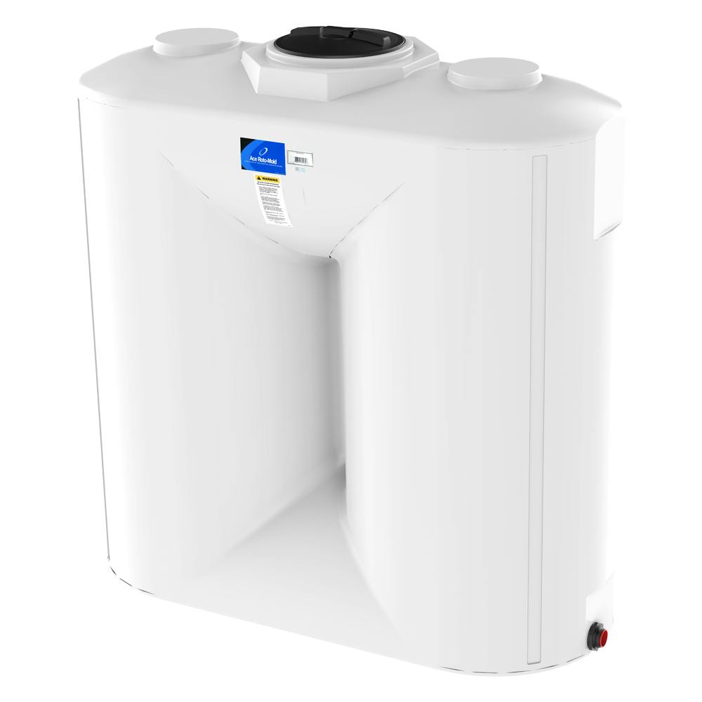 750 Gallon White Flat Bottom Utility Tank with 16" Lid & 2" Fitting - 82" L x 35" W x 86" Hgt.