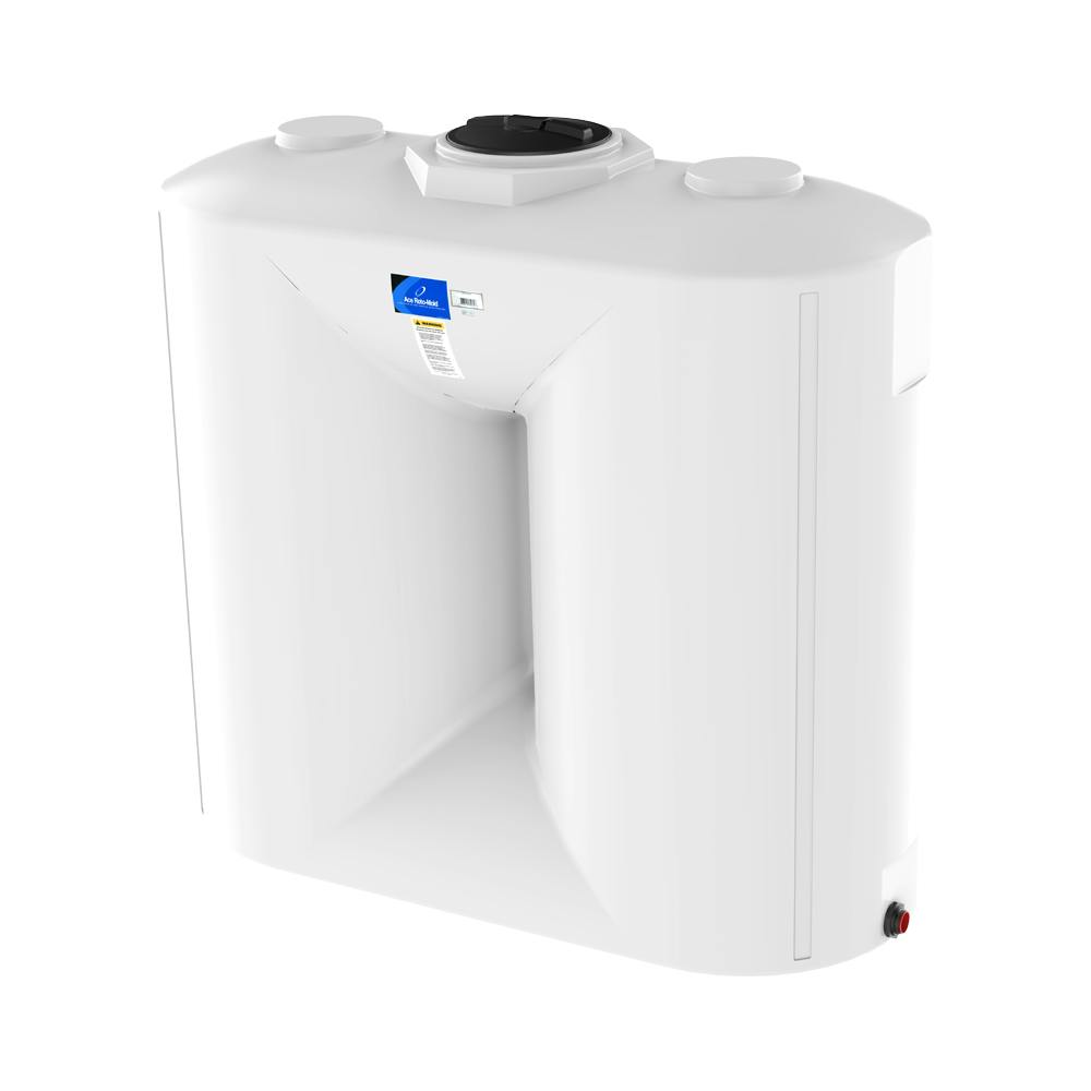 1000 Gallon White Flat Bottom Utility Tank with 16" Lid & 2" Fitting - 92" L x 40" W x 89" Hgt.