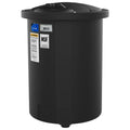 200 Gallon Black Open-Top 15° Cone Bottom Batch Tanks with Bolt On Cover - 36" Dia. x 53" Hgt.