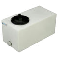 5 Gallon Natural LLDPE Rectangular Utility Tamco® Tank with 4" Lid & 1/2" FNPT Fitting & 1-Gallon Graduations - 18" L x 9" W x 10" Hgt.