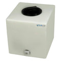 7 Gallon Natural LLDPE Rectangular Utility Tamco® Tank with 4" Lid & 3/4" FNPT Fitting & 1-Gallon Graduations - 13" L x 12" W x 13-1/2" Hgt.