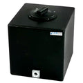 7 Gallon Black LLDPE Rectangular Utility Tamco® Tank with 4" Lid & 3/4" FNPT Fitting & 1-Gallon Graduations - 13" L x 12" W x 13-1/2" Hgt.