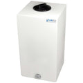 20 Gallon Natural LLDPE Square Utility Tamco® Tank with 4" Lid & 3/4" FNPT Fitting & 2-1/2-Gallon Graduations - 14" L x 14" W x 27" Hgt.