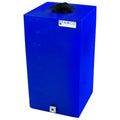 20 Gallon Blue LLDPE Square Utility Tamco® Tank with 8" Gasketed Lid & 3/4" FNPT Fitting & 2-1/2-Gallon Graduations - 14" L x 14" W x 27" Hgt.