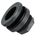 1-1/2" Socket x 1-1/2" FNPT Installed Gray PVC Heavy-Duty Bulkhead Fitting with EPDM Gasket - 2-9/16" Hole Size