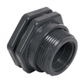 2" Loose Thread x Thread Gray PVC Bulkhead Fitting w/FPM Gasket - 3.25" Hole Size
