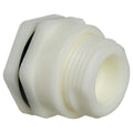 1-1/2" Installed Thread x Thread Natural Polypropylene Bulkhead Fitting w/EPDM Gasket - 2.63" Hole Size