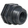 2" Installed Socket x Thread Light Gray CPVC Bulkhead Fitting w/EPDM Gasket - 3.25" Hole Size