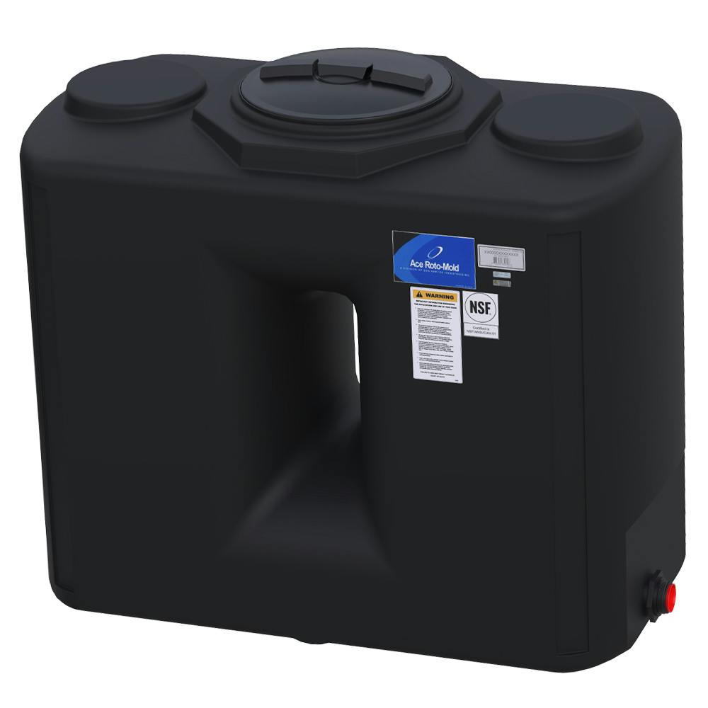 250 Gallon Black Free Standing Water Tank 56" L x 29" W x 48" Hgt.