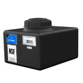 6 Gallon Black Polyethylene Rectangular Flat Bottom Tank with 5" Lid & 3/4" Fitting - 15" L x 12" W x 8" Hgt.