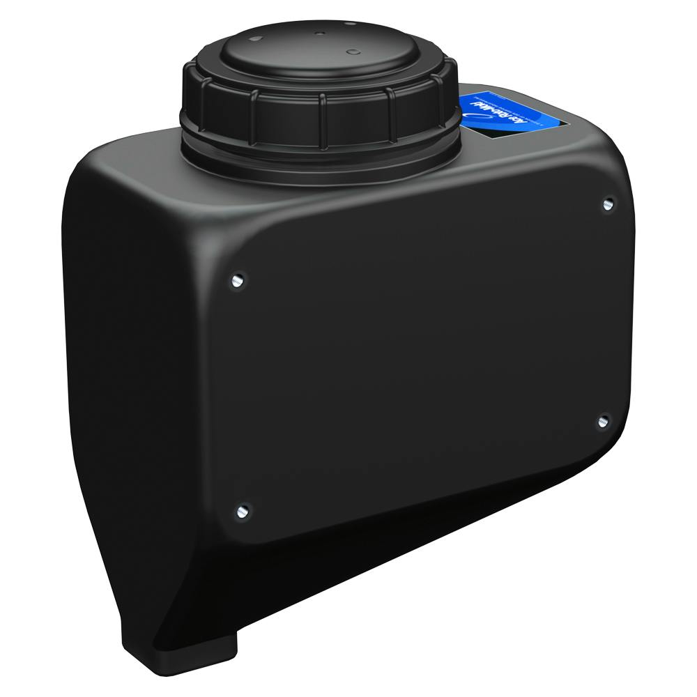 3 Gallon Black LLDPE Rectangular Rinse Tank with 5" Lid & 3/4" Spinweld Fitting - 7" L x 12" W x 14" Hgt.