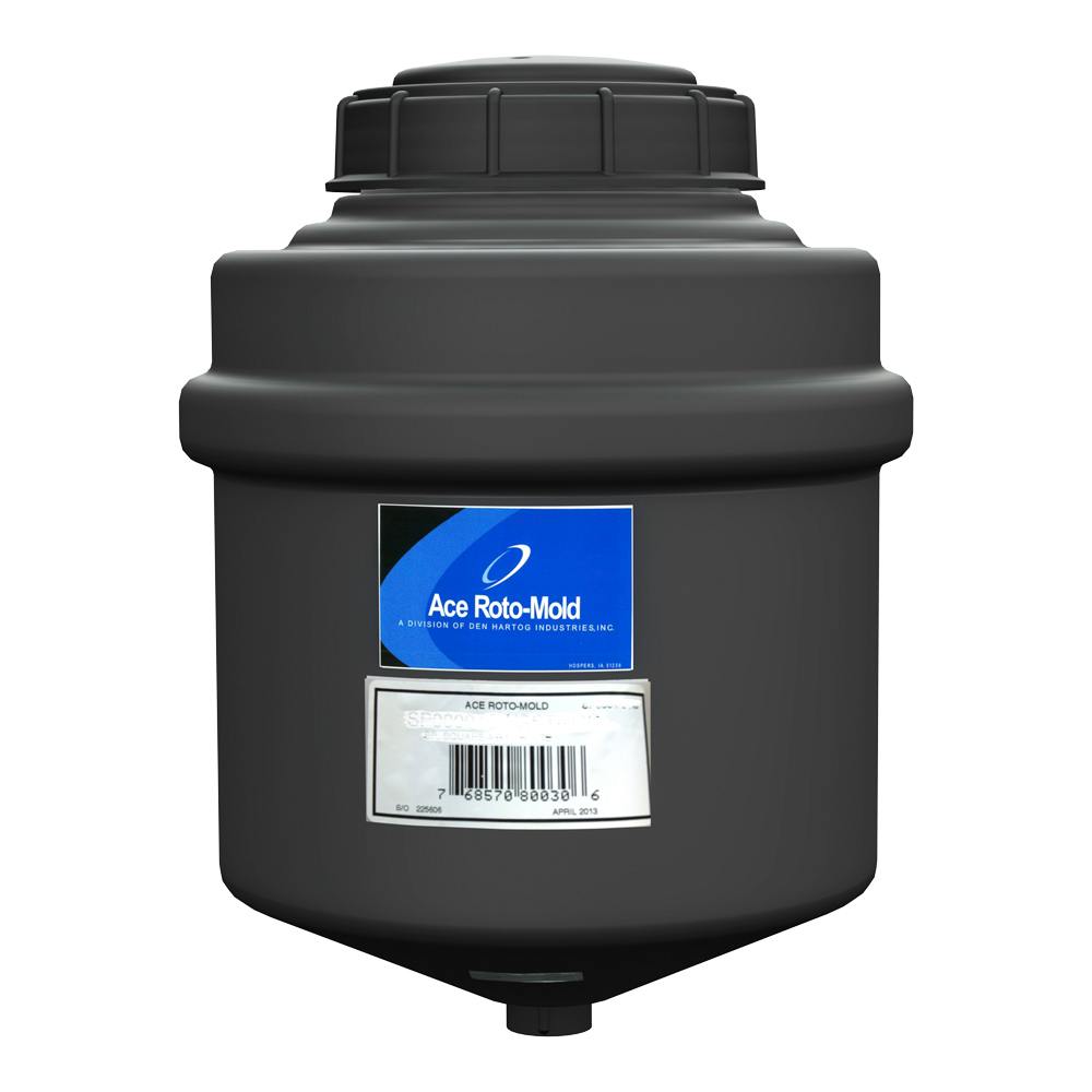 3-1/2 Gallon Black LLDPE Cylinder Rinse Tank with 5" Lid & 3/4" Spinweld Fitting - 11" Dia. x 15" Hgt.