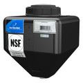 4 Gallon Black LLDPE Square Rinse Tank with 5" Lid & 1-1/4" Spinweld Fitting - 11" L x 11" W x 15" Hgt.
