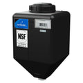 5 Gallon Black LLDPE Square Rinse Tank with 5" Lid & 1-1/4" Spinweld Fitting - 11" L x 11" W x 20" Hgt.