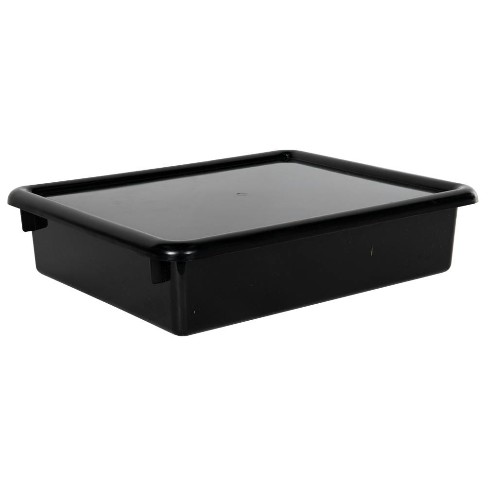 Black Stowaway® Letter Box with Lid - 13-1/2" L x 10-1/2" W x 3" Hgt.