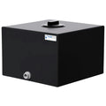 15 Gallon Black LLDPE Square Utility Tamco® Tank with 8" Gasketed Lid & 3/4" FNPT Fitting & 2-1/2-Gallon Graduations - 18-1/2" L x 18-1/2" W x 12-1/2" Hgt.