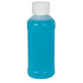 4 oz. Natural HDPE Modern Round Bottle with 24/400 White Ribbed Polypropylene Child-Resistant Cap (CRC) with F217 Liner