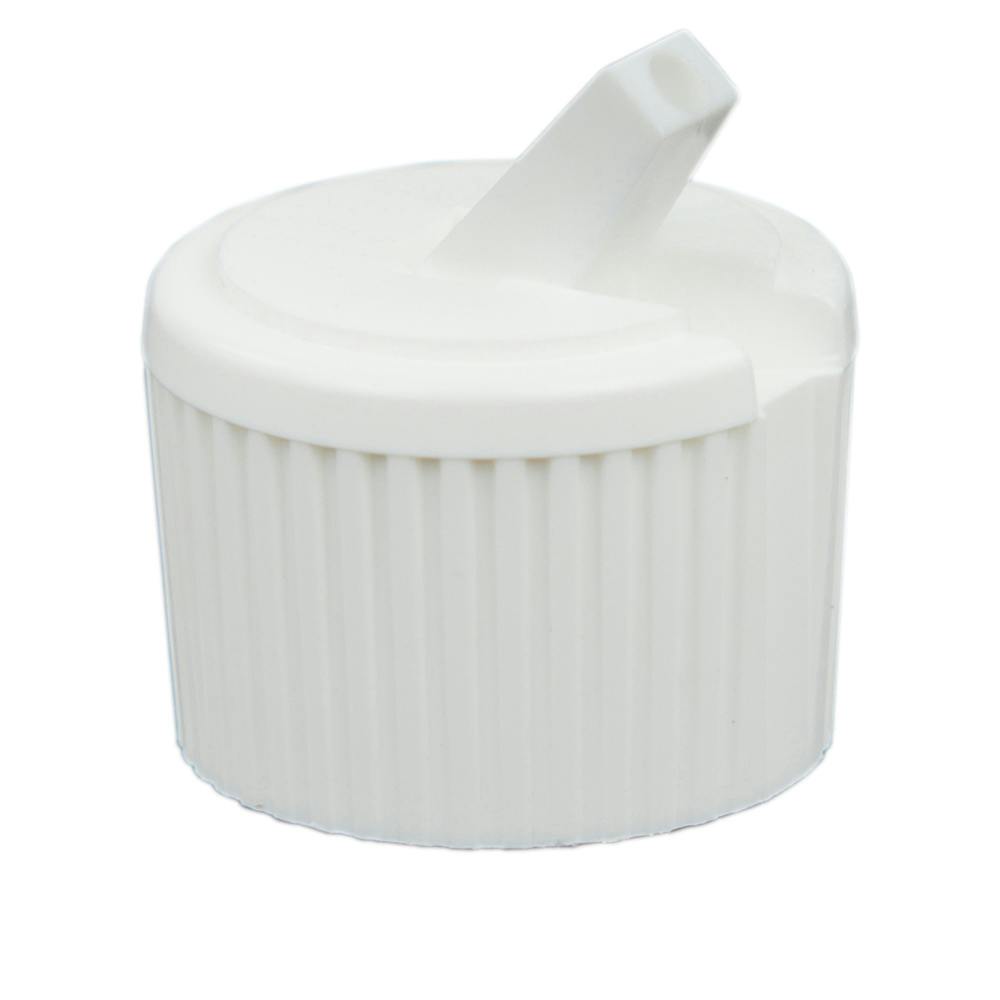 28/410 White Polypropylene Flip-Top Dispensing Cap